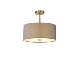 DK0502  Baymont 40cm Semi Flush Flush 5 Light Antique Brass, Grey, Frosted Diffuser